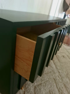 Deep Green Mahogany Lowboy/Sideboard