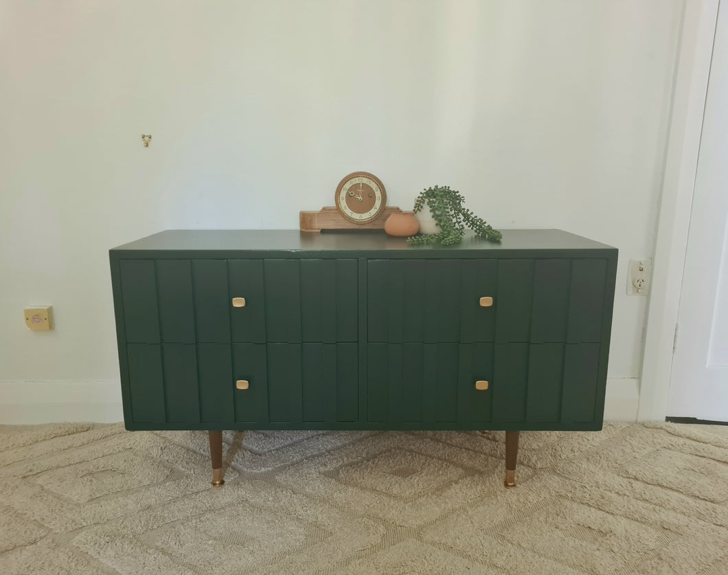 Deep Green Mahogany Lowboy/Sideboard