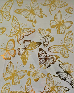 Metallic Gold Foil Accent Butterflies Transfer